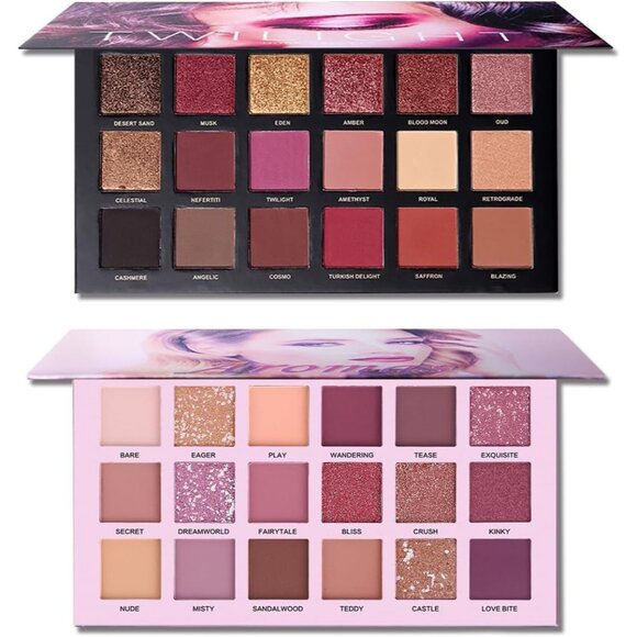 Twilight Dust Nude Eyeshadow Palette Matte Shimmer Glitter Pressed Pigmented Kit - Picture 1 of 9